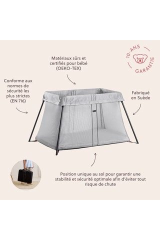 Lit parapluie Light - Dès la naissance - Jusqu'à 11 kg - Argenté