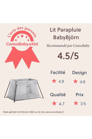 Lit parapluie Light - Dès la naissance - Jusqu'à 11 kg - Argenté