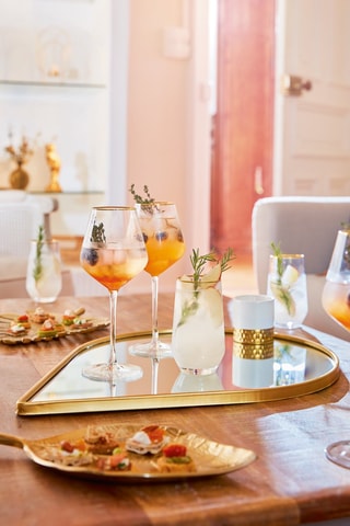 4 verres à pied en cristal Ultime Bord Or - 38 cl