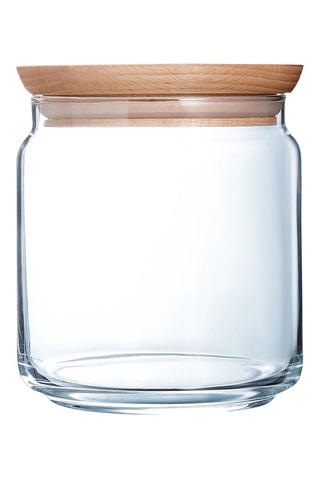 Pot de conservation en verre avec couvercle en bois  Pure Jar Wood -  0,75 l