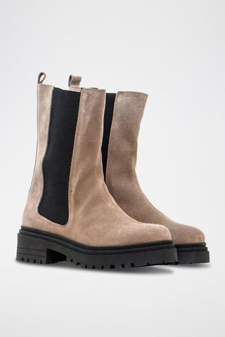 Bottines Chelsea en nubuck - Noir et gris