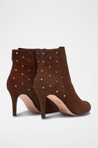 Bottines en nubuck - Marron et argenté