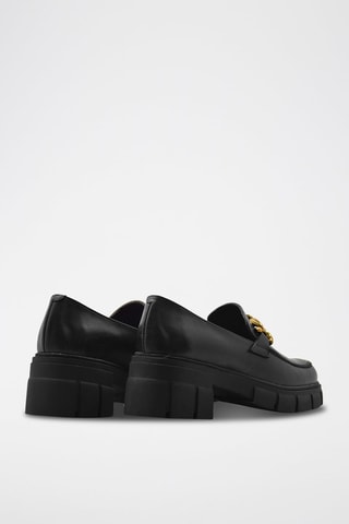 Mocassins plateformes en cuir - Noir