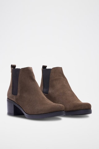 Bottines Chelsea en nubuck - Noir et vert