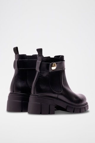 Bottines à talons en cuir - Noir