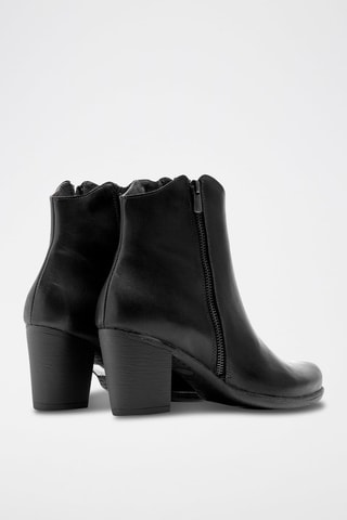 Bottines en croûte de cuir - Noir