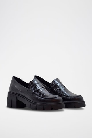 Mocassins plateformes en cuir - Noir