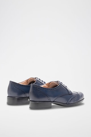 Derbys à talons en cuir - Bleu