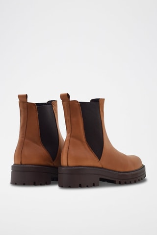 Bottines Chelsea en cuir nappa - Noir et marron
