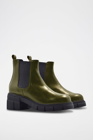 Bottines Chelsea en cuir - Vert