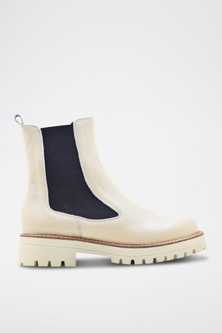 Bottines Chelsea en cuir - Noir et beige