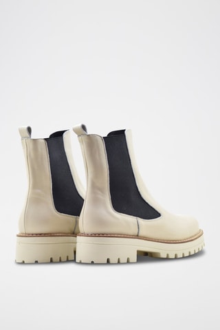 Bottines Chelsea en cuir - Noir et beige