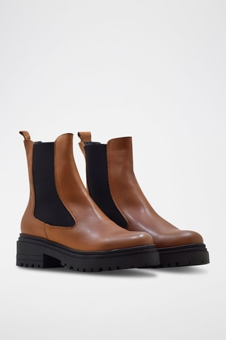 Bottines Chelsea en cuir - Noir et marron