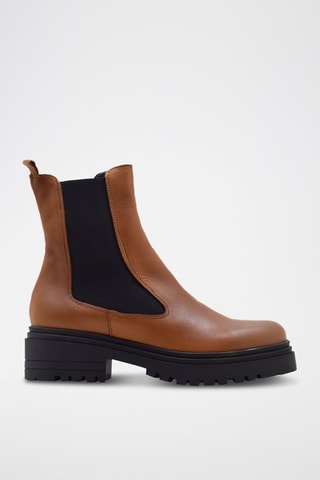 Bottines Chelsea en cuir - Noir et marron