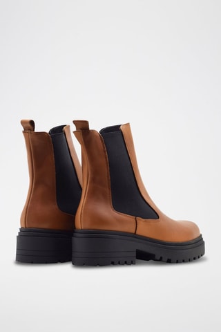 Bottines Chelsea en cuir - Noir et marron