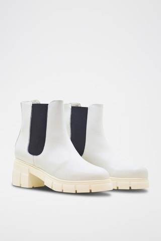 Bottines Chelsea en cuir - Noir et blanc