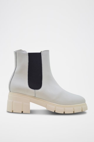 Bottines Chelsea en cuir - Noir et blanc