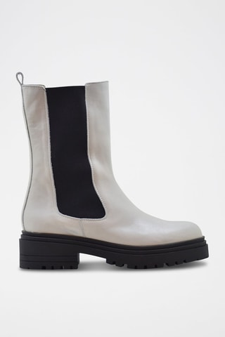 Bottines Chelsea en cuir - Noir et blanc