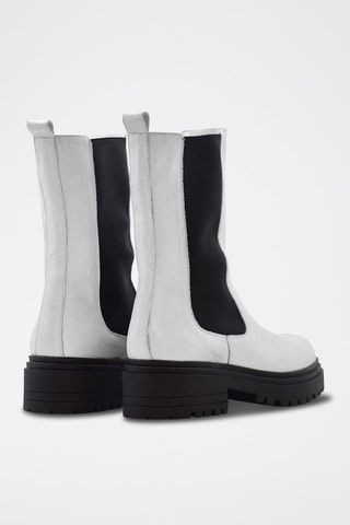Bottines Chelsea en cuir - Noir et blanc