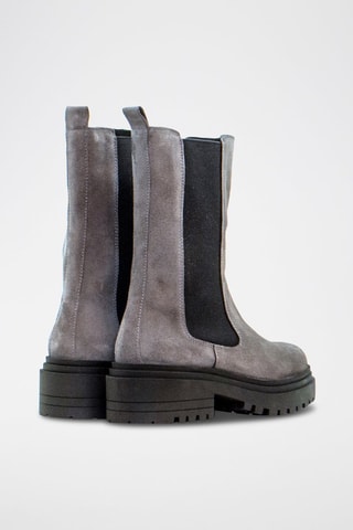Bottes Chelsea montantes en cuir - Gris