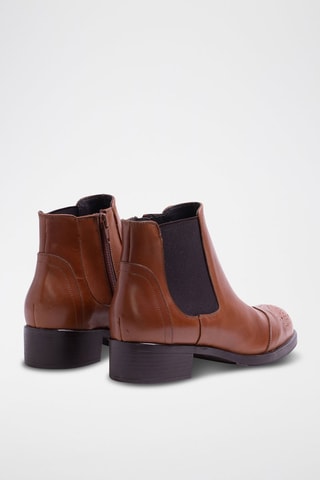 Bottines en cuir - Noir et marron