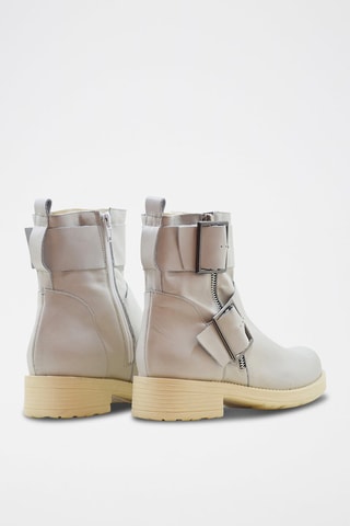Bottines en cuir - Blanc et beige