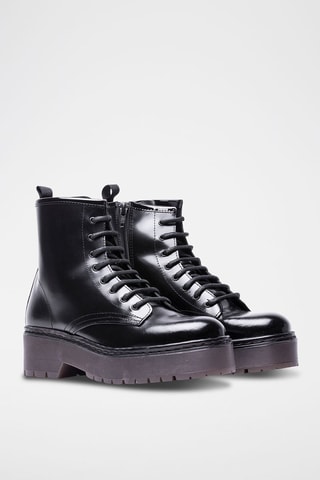 Bottines en cuir vernis - Noir