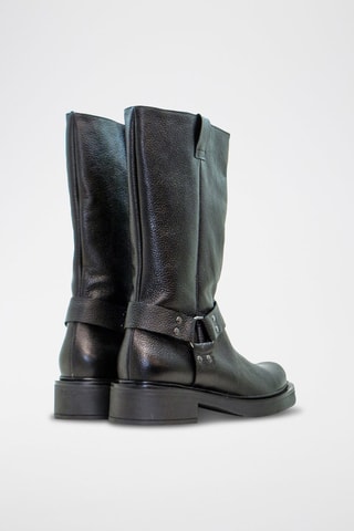Bottes en cuir - Noir et argenté