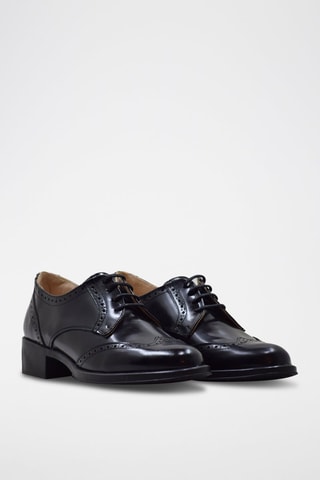 Derbys à talons en cuir - Noir