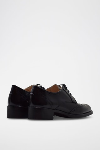 Derbys à talons en cuir - Noir