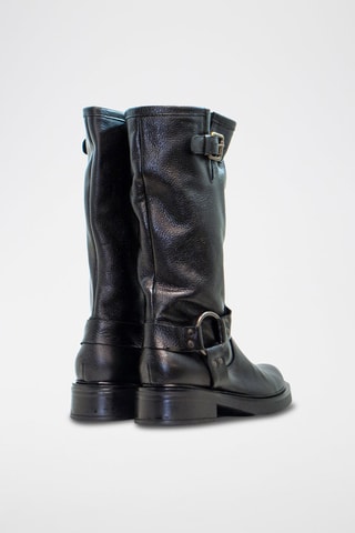 Bottes en cuir - Argenté et noir