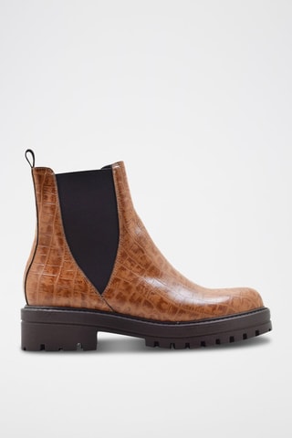 Bottines Chelsea en cuir - Noir et marron