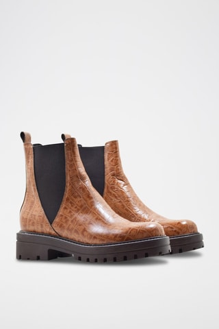Bottines Chelsea en cuir - Noir et marron