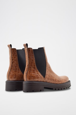 Bottines Chelsea en cuir - Noir et marron