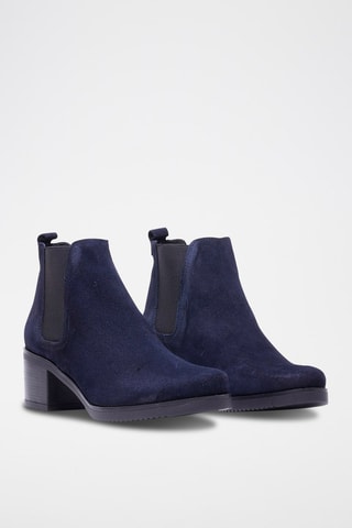 Bottines Chelsea en nubuck - Bleu et noir