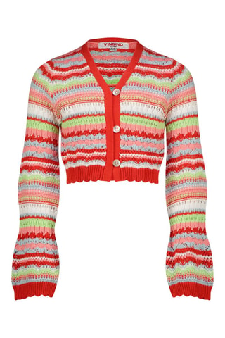 Cardigan - Rosso e rosa