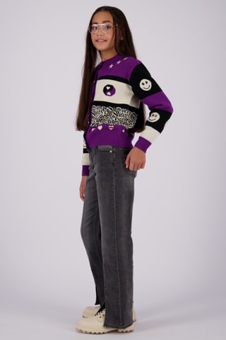 Cardigan - Viola ed ecrù