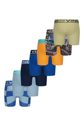 7 boxers - Orange et bleu