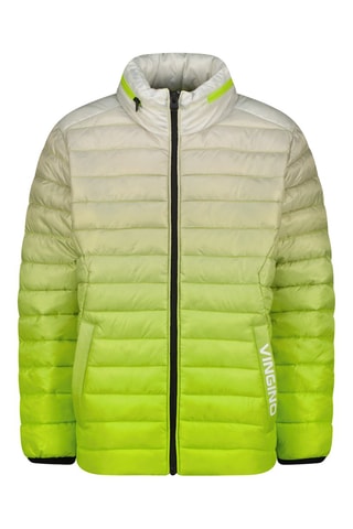 Doudoune dip and dye - Ecru et vert fluo