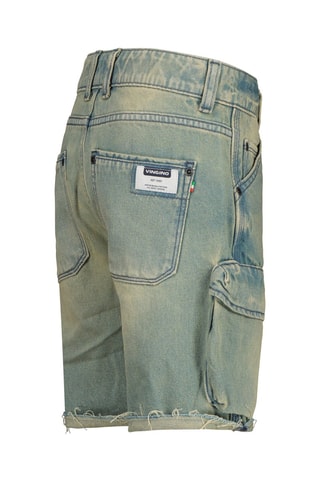Short cargo en jean - Bleu