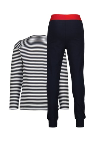 Pyjama en coton biologique - Bleu marine et rouge