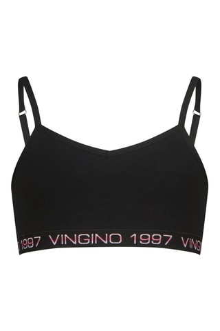 2 brassières en coton biologique - Noir et blanc