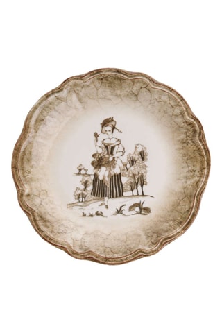 6 assiettes à dessert en porcelaine - 22 x 22 cm