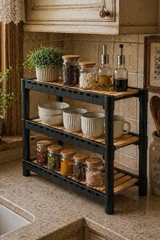 Etagère de cuisine en bois - 38 x 38 x 21 cm