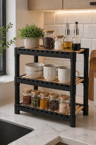 Etagère de cuisine en bois - 38 x 38 x 21 cm
