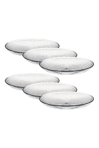 6 assiettes plates carrées - 15 x 15 x 1,5 cm
