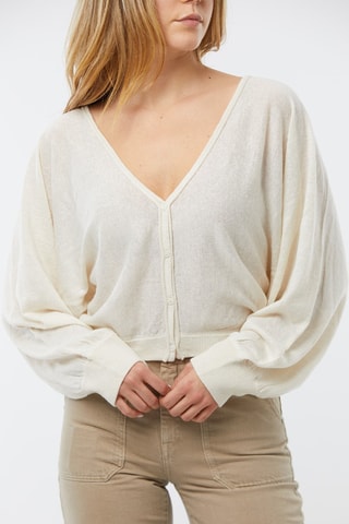 Gilet en lin et laine Caika - Ivoire