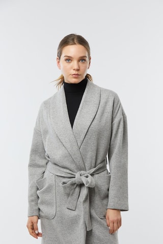 Gilet long Fable - Gris chiné