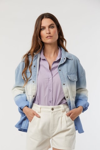 Surchemise en jean tie and dye Drite - Ciel et blanc