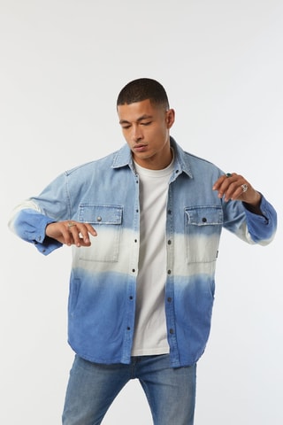 Surchemise en jean tie and dye Finea - Bleu